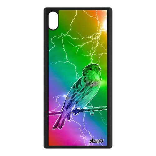 Coque Oiseau Pour Sony Xperia Xa1 Ultra Silicone Arc En Ciel Antichoc Nature Animal Pas Cher Souple Animaux Rigide Case Eclair Vert