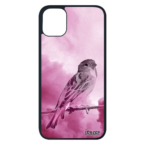 Coque Iphone 11 Pro Max Silicone Oiseau Souple Animaux Original Design Etui Ciel Portable Mobile Petit Nuage Nature Rose De