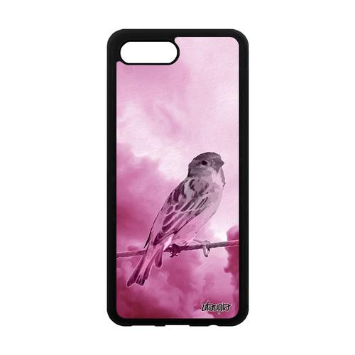 Coque Antichoc Honor 10 Silicone Oiseau Design Moineau Petit Rose Portable Bumper Nature Nuage Souple Animal Smartphone Ciel Animaux