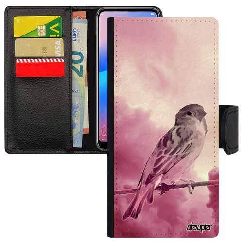 Coque Silicone Oiseau Pour Xiaomi Mi 9t Rose Animaux Moineau Design Case Dessin Smartphone Ciel Animal Petit Telephone Nature Nuage