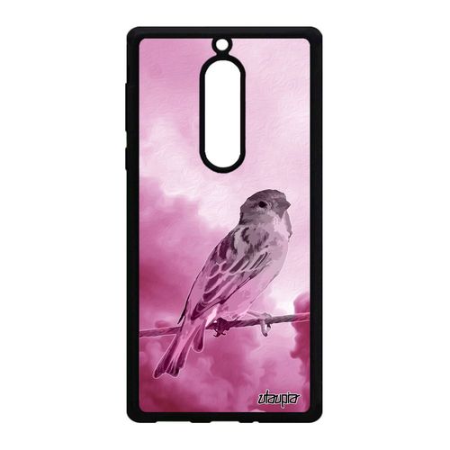 Coque Pour Nokia 5 En Silicone Oiseau Telephone Housse Rose Pas Cher Petit Alu Ciel De Protection Nature Design Animal Mobile Nuage