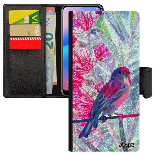 Coque Antichoc Galaxy Note 9 Oiseau Fleurs Animaux Animal Nature Sm-N960f/Ds Mobile Design Dessin Petit Moineau Bleu Etui De Samsung