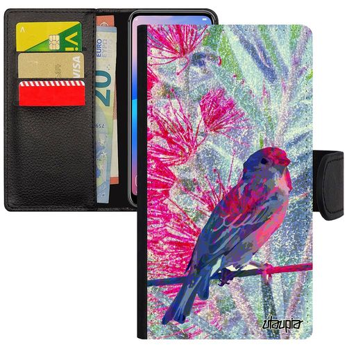 Coque Xiaomi Redmi Note 6 Pro Rabat Oiseau Moineau Animal Fleurs Etui Telephone Nature De Protection Bleu Smartphone Animaux Dessin