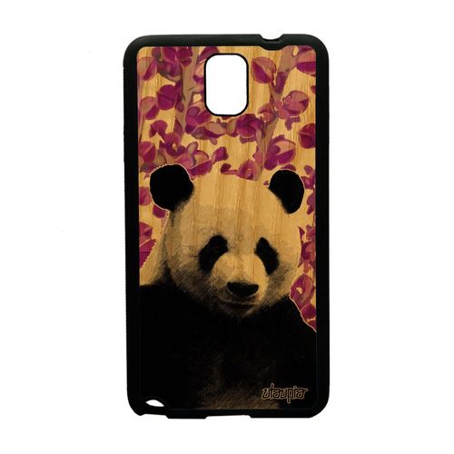 Coque Antichoc Samsung Galaxy Note 3 En Bois Silicone Panda Mobile Ours Pas Cher Nature Caoutchouc Ecologie Design Rose Animal Ecolo