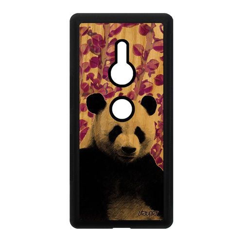 Coque Antichoc Sony Xperia Xz2 En Bois Silicone Panda Ours Ecologie Design Rose Plante Ecolo Unique Animaux Mobile Animal Portable