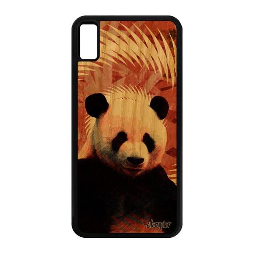 Coque De Protection Iphone Xs Max Vrai Bois Silicone Panda Orange Tpu Ecolo Design Frêne Geant Rigide Mandala Made In France