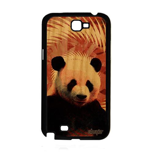 Coque En Vrai Bois Naturel Veritable Silicone Samsung Galaxy Note 2 Panda Pas Cher Etui Design Geant Orange Mandala 4g Animaux Noir