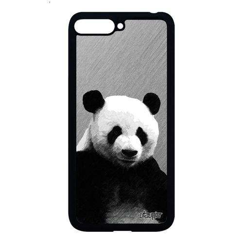 Coque Panda Huawei Y6 2018 Silicone Ecolo Animaux Personnalisé Design Telephone Geant Ecologie Effet Etui Animal Dessin Ours Gris De