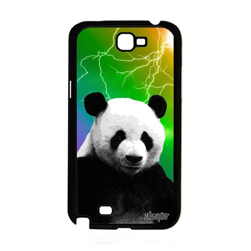 Coque Samsung Galaxy Note 2 Silicone Panda Arc En Ciel Multicolore Eclair Vert Ecolo Ecologie Smartphone Animaux Antichoc Etui Chine
