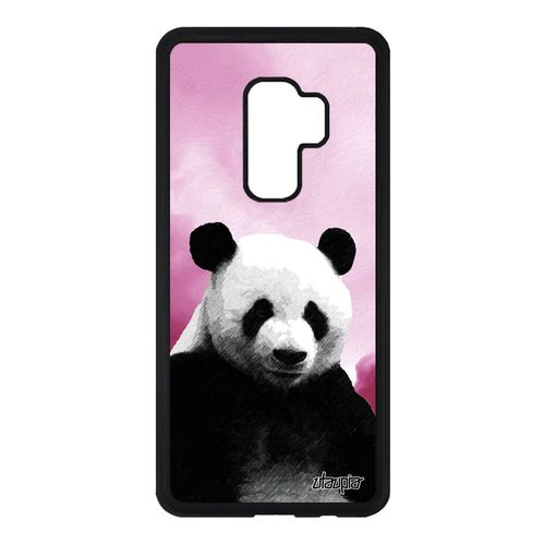 Coque Samsung Galaxy S9+ Plus Silicone Panda Etui Animaux Ecolo Ecologie Design Ours Rose Ciel Animal Bumper Nuage Geant Portable De