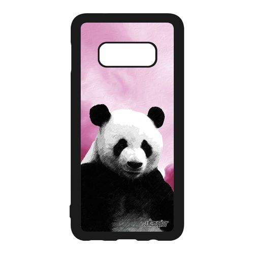 Coque Panda Samsung Galaxy S10e Silicone Telephone Ciel Rose Ours Cover Animaux De Protection Nuage Mobile Geant Design Ecolo Animal