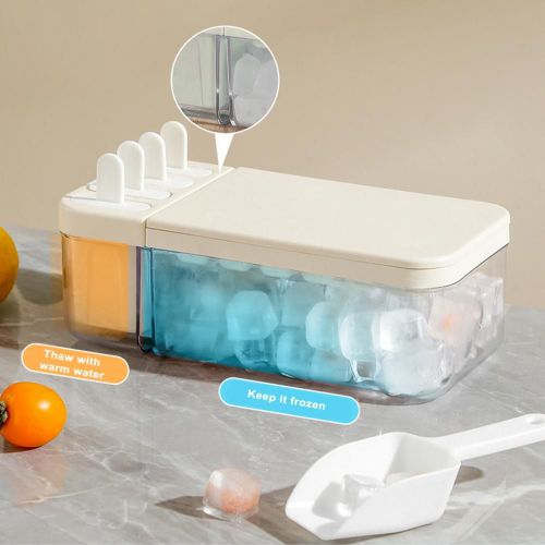 Cube De Glace À Double Couche Avec Couvercle Scellé, Grattoir À Couvercle, Qualité Alimentaire, Nourriture, Réfrigérateur, 24 Cavités