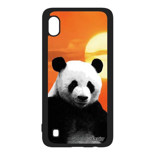 Coque Silicone Pour Samsung Galaxy A10 Panda Pas Cher Couché De Soleil Design Ciel Smartphone Noir Ours Geant Case Ecologie Animal