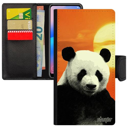 Coque Pour Huawei P8/P9 Lite 2017 Panda Couché De Soleil Ours Design Case Etui Rigide Ecolo Ciel Geant Animal Dessin Ecologie Orange