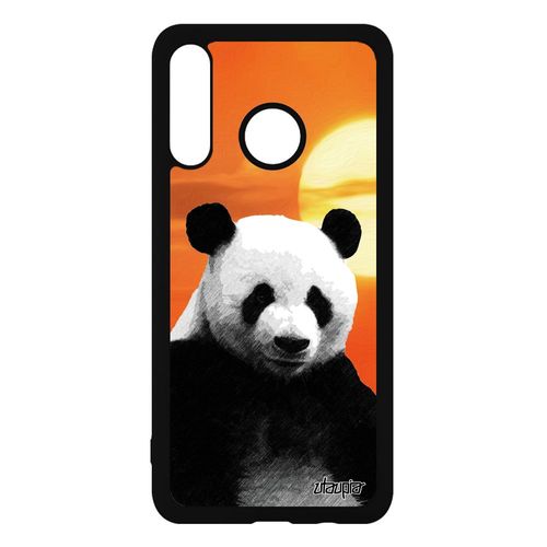 Coque Huawei P30 Lite En Silicone Panda Ecolo Ours Antichoc Design Aluminium Couché De Soleil Orange Bumper Ecologie Geant Telephone