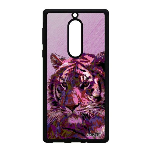 Coque Nokia 5 Silicone Tigre Felin Tpu Sauvage De Protection Telephone Portable Du Bengal Tigresse Original Mobile Multicolore Rose
