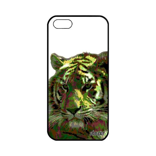 Coque Tigre Apple Iphone 5 5s Se Silicone Sauvage Animaux Design Pop Art Etui Animal Unique Housse Tigresse Peinture 32 Go Du Bengal