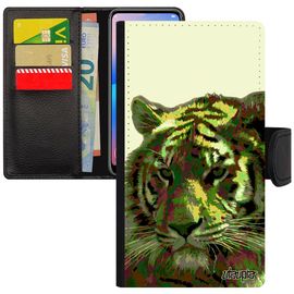Coque Iphone 7+ Plus Cuir Tigre Telephone Animal 4g Peinture Bumper Leather Sauvage Animaux Pop Art Vert Du Bengal Tigresse De