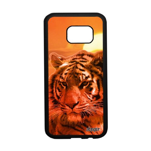 Coque Pour Samsung Galaxy S7 Silicone Tigre Animal Felin Tigresse Predateur Case Orange Ciel De Tasmanie Fauve Etui Couché De Soleil