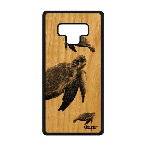 Coque Bois Pour Samsung Galaxy Note 9 Silicone Tortue Luth Case 4g Animaux Ocean Gris Design Etui Marin Animal Nature Jolie De Mer