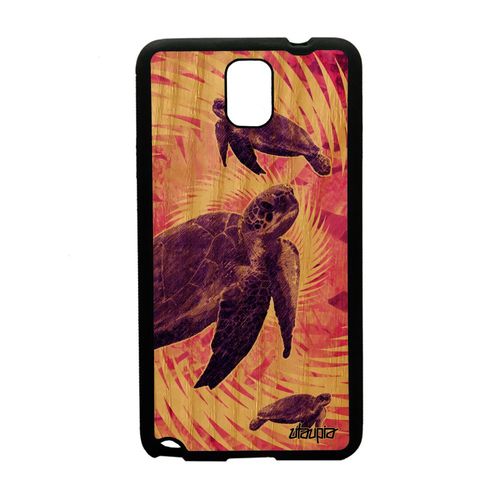 Coque Silicone Pour Samsung Galaxy Note 3 Bois Tortue Smartphone Dessin Luth De Mer Marin Texture De Protection Design Sm-N9002 Rose