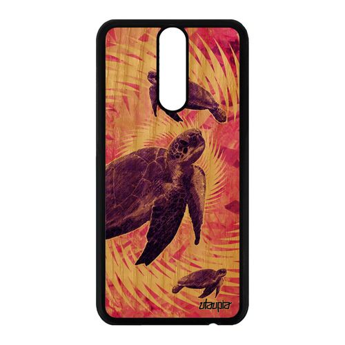 Coque Silicone Tortue Huawei Mate 10 Lite En Bois Case Housse Design Marin Pas Cher Rose Smartphone Animaux De Mer Ocean Reptile Tpu