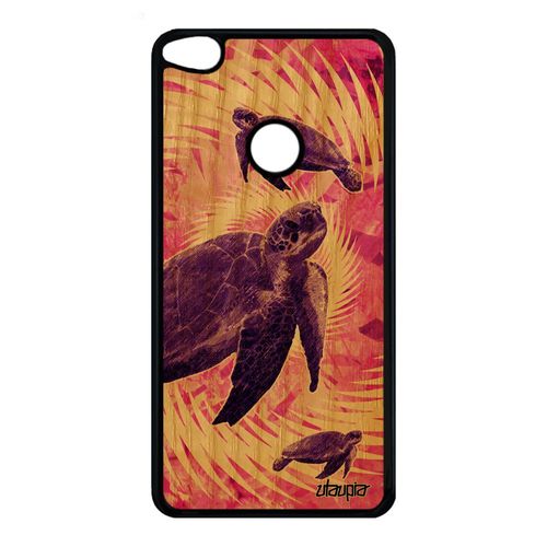 Coque Bois Naturel Huawei P9/P8 Lite 2017 Silicone Tortue Portable Animal Unique Animaux Telephone Rose Ocean Design Reptile Texture