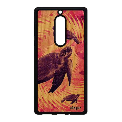 Coque Silicone Rigide Nokia 5 En Bois Tortue Texture Rose Telephone Animal Ocean Antichoc Animaux Mandala Luth De Mer Design Reptile