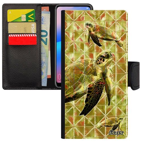 Coque Huawei Mate 10 Lite Rabat Tortue Geometrie Animaux Animal Sam. Etui Unique Graphique Design Ocean Case Marine Reptile Vert De