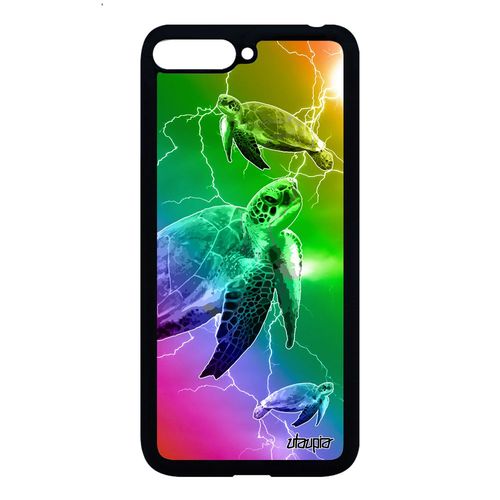 Coque Huawei Y6 2018 Silicone Tortue Marin Multicolore Antichoc Design Jaune Telephone Luth Animal Mobile Ocean De Made In France