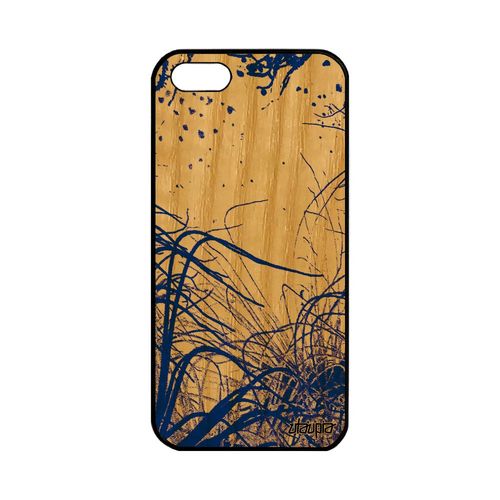 Coque Bois Silicone Fonds Marins Apple Iphone 5 5s Se Mer Océan Algues Bleu Plongée Tpu Personnalisé Cover Nature Plantes Marines De