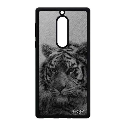 Coque Nokia 5 En Silicone Tigre Mobile Metal Gel Effet De Tasmanie Predateur Gris Animal Antichoc Case Animaux Felin Dessin Fauve