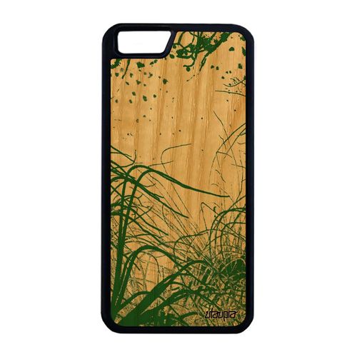 Coque Silicone Fonds Marins Iphone 6+ 6s+ Plus Bois Personnalisé Dessin Mer Housse Plongée Algues 64 Go Nature Made In France