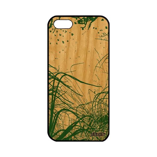 Coque Fonds Marins Iphone 5 5s Se En Bois Naturel Silicone Portable Algues Vert Plantes Marines Mobile Nature Océan Plongée De Apple