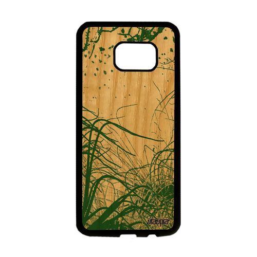 Coque Samsung Galaxy S7 Edge En Bois Silicone Fonds Marins Mer Vert Nature Dessin Personnalisé Telephone Antichoc De Made In France