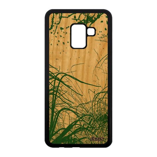 Coque Pour Samsung Galaxy A8 2018 En Bois Silicone Fonds Marins Vert Telephone Nature Caoutchouc Mer Housse De Protection 4g Plongée