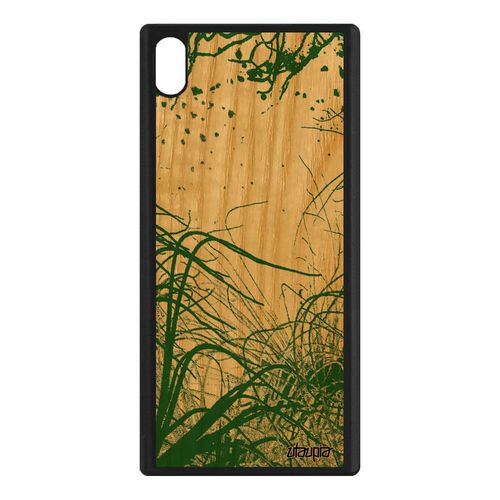 Coque En Bois Fonds Marins Sony Xperia Xa1 Ultra Silicone Mer Algues Plantes Marines Dessin Original Telephone Vert Portable Gel 4g