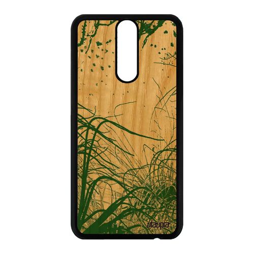 Coque De Protection Huawei Mate 10 Lite Bois Naturel Silicone Fonds Marins Vert Mer Dessin Algues Cover Portable Plantes Marines 4g
