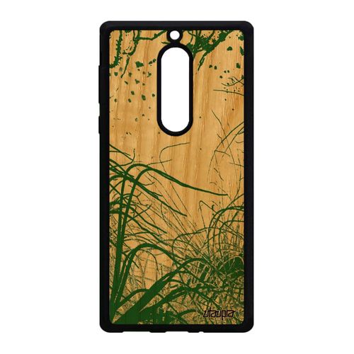 Coque Nokia 5 En Bois Silicone Fonds Marins Personnalisé Algues Etui Telephone Nature Vert Océan Plantes Marines Case Dessin Mer