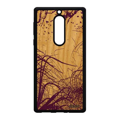 Coque Bois Veritable Océan Nokia 5 Silicone Violet Fonds Marins Telephone Portable Mer Nature Original Case Gel Peinture Algues De