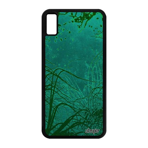 Coque Pour Iphone Xs Max Silicone Fonds Marins Telephone Algues Unique Vert Dessin 64 Go Plantes Marines Mobile De Protection
