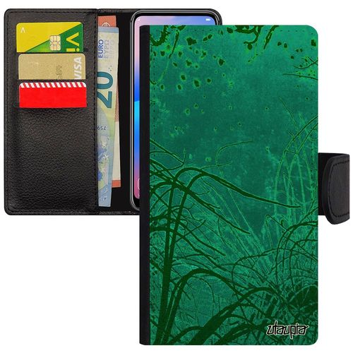 Coque Samsung Galaxy J3 2017 Portefeuille Fonds Marins Mer Dessin Plongée Etui Personnalisé Nature Océan Algues Vert Made In France