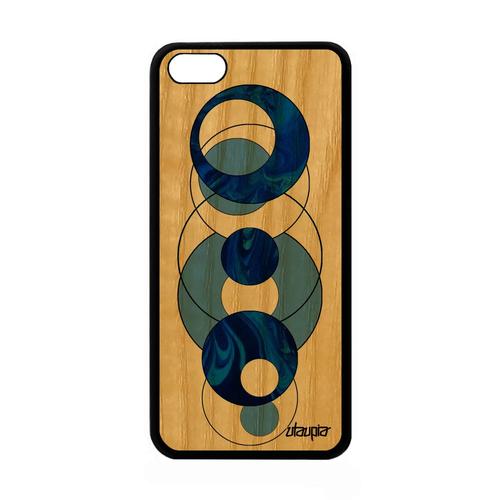 Coque Marbre Iphone 5c En Bois Silicone Effet Rond Case Coloré Tpu Matiere Granite Motif Geometrie 4g Cover Design Bleu Cadeau Apple