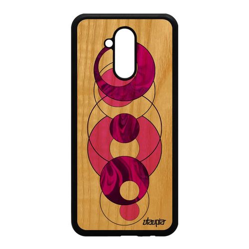 Coque Huawei Mate 20 Lite Bois Silicone Marbre Smartphone Coloré Motif Texture Pierre Granite Design Bumper Rose Telephone Antichoc