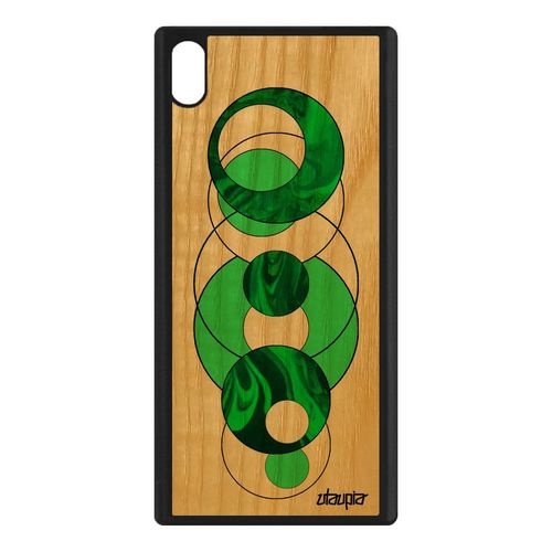 Coque En Bois Silicone Sony Xperia Xa1 Ultra Marbre Geometrique Fait Main Moderne Housse Vert Motif Design Contemporain Case Effet