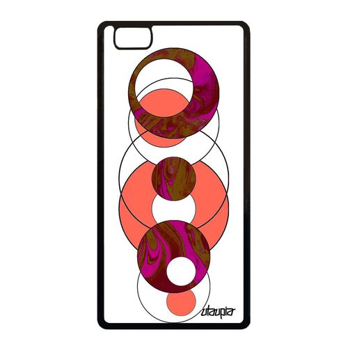 Coque Silicone Huawei P8 Lite 2015 Marbre Original Motif Telephone Design Coloré 4g Texture Matiere Rose Geometrique Portable Forme