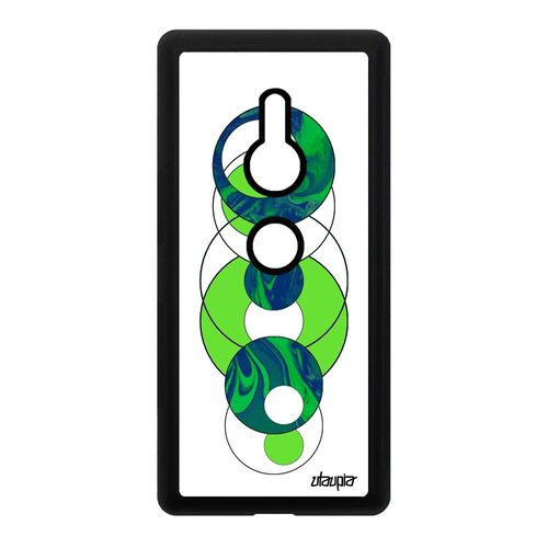 Coque Marbre Antichoc Pour Sony Xperia Xz2 Silicone Jolie Fond Rond Motif Granite Design Matiere Etui Effet Rigide Vert Geometrie De