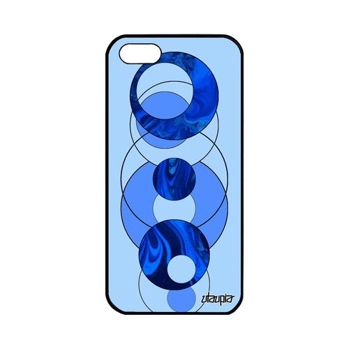 Coque Silicone Marbre Pour Apple Iphone 5 5s Se Bleu Design Texture Antichoc Coloré Motif Moderne Granite Pierre Aluminium Telephone