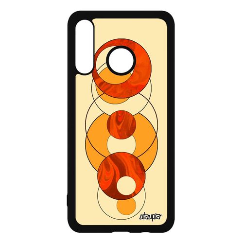 Coque Huawei P30 Lite En Silicone Marbre Granite De Protection Motif Geometrique Effet Orange Design Forme Housse Smartphone Dessin