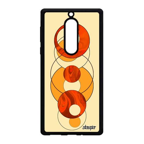 Coque Nokia 5 En Silicone Marbre Geometrique Case Fond Motif Forme Design Effet Orange Personnalisé Pierre Telephone Bumper Granite